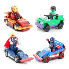 Marvel Heroes LEGO with Vehicles - Ironman, Hulk, Thor, Captain America